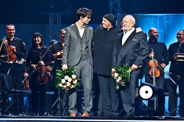 Marek Moś, Jonny Greenwood and Krzysztof Penderecki a the European Culture Congress in 2011. Photo by Marcin Oliva Soto. Source: NINA